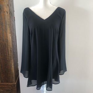 LoveRiche Black Bell Sleeve dress with detail back